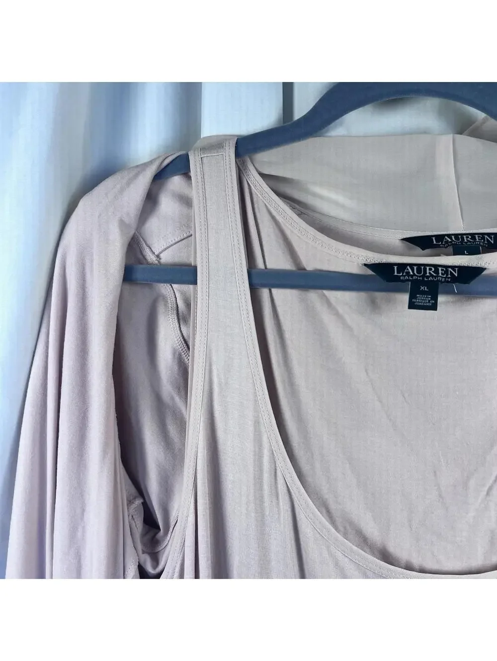 Womens Lauren Ralph Lauren Pale Pink Loose Longline Cardigan (L)  And Tank (XL)
